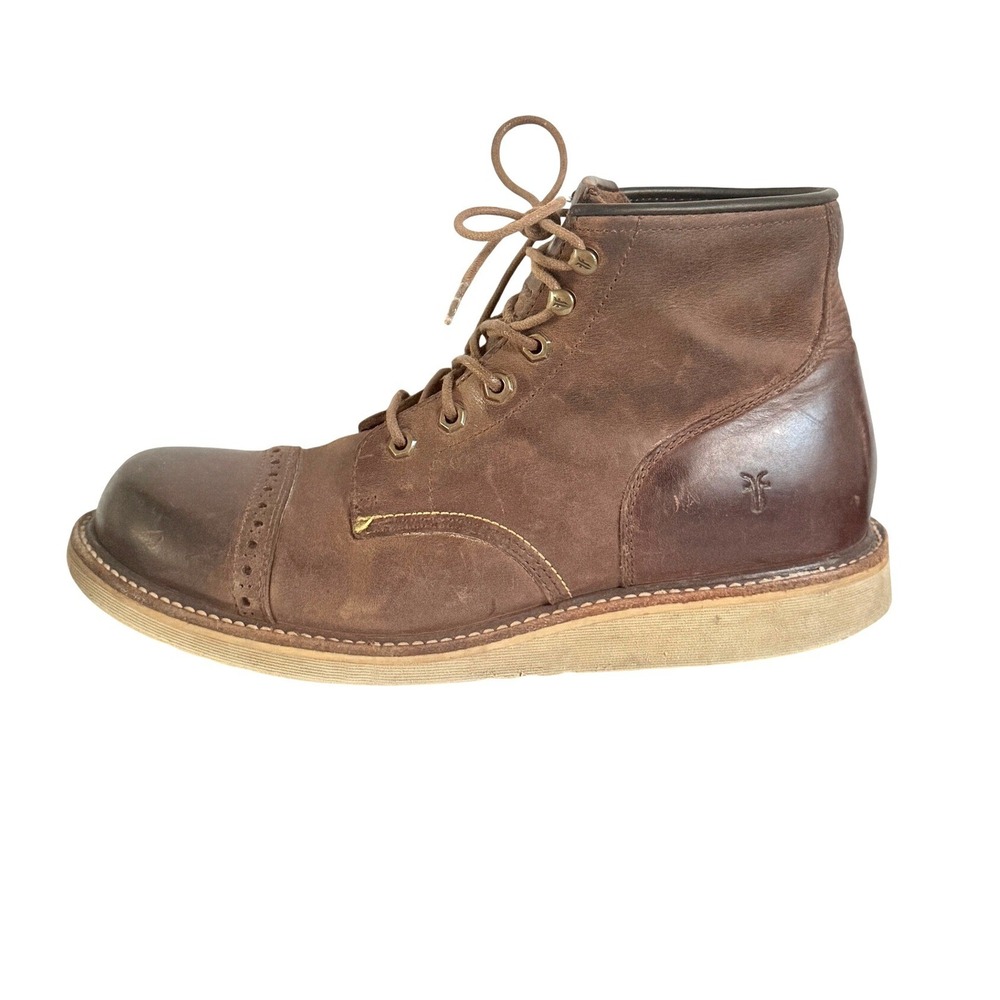 Frye Mens Dakota Cap Toe Sunrise Antique Leather Lace Boots Size 11.5 Heritage